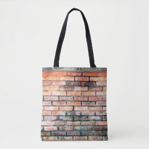Red brick wall with stainsabstract,aged,architectu tote bag