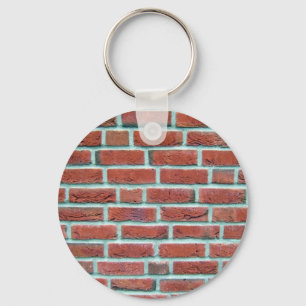 Red Brick Wall With White Line Pattern Keychain