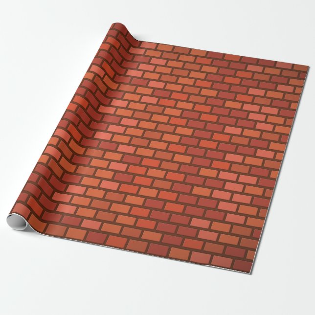 Red brick wall wrapping paper (Unrolled)