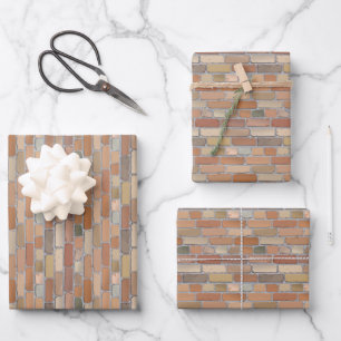 Red brick wall. wrapping paper sheet