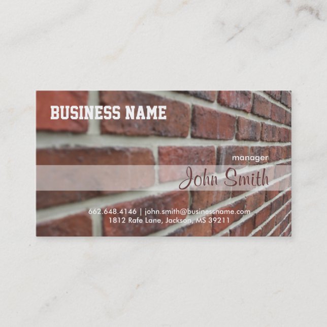 Red Bricks Wall Business Card (Front)
