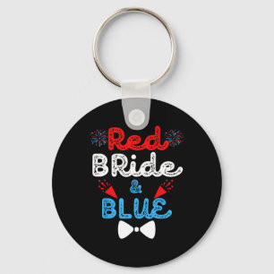 Red Bride And Groom Funny Wedding Marriage Party 4 Keychain