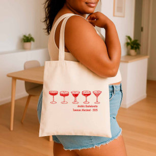 Red Bridesmaid Espresso Martini Bachelorette  Tote Bag