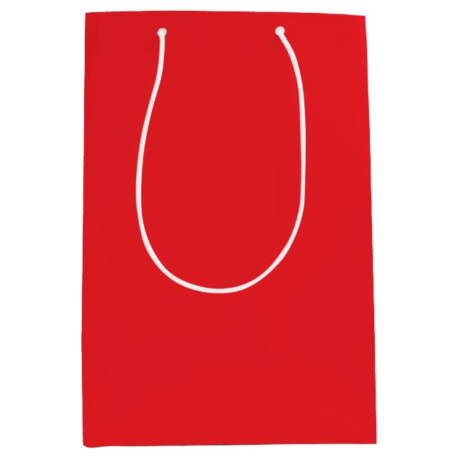 Red, bright red, solid colour medium gift bag (Front)
