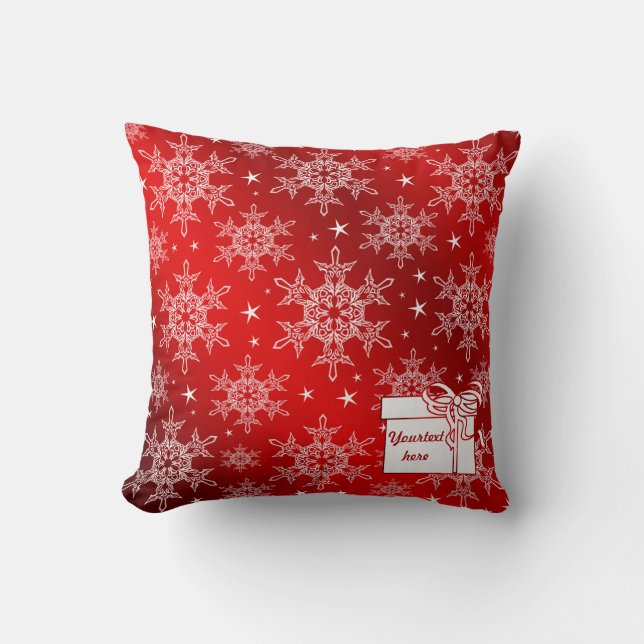 red,bright, star, fabric, ornament, modern, textil throw pillow (Front)