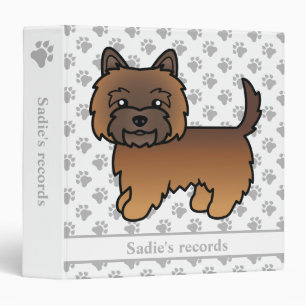 Red Brindle Cairn Terrier Cute Cartoon Dog & Text Binder