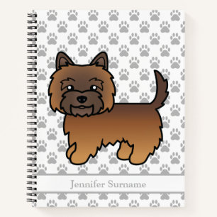 Red Brindle Cairn Terrier Cute Dog & Custom Text Notebook