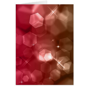 Red & Brown Bokeh Pattern Blank Greeting Card