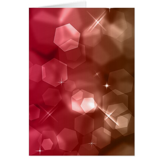 Red & Brown Bokeh Pattern Blank Greeting Card (Front)