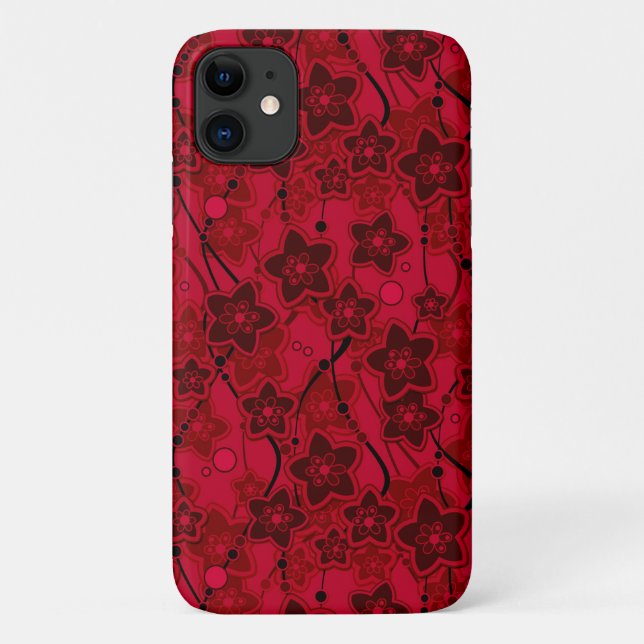 red brown floral rustic fashion pattern retro Case-Mate iPhone case (Back)