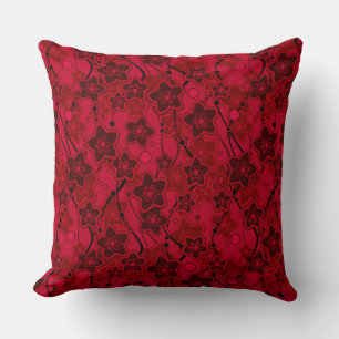 red brown floral rustic fashion pattern retro throw pillow