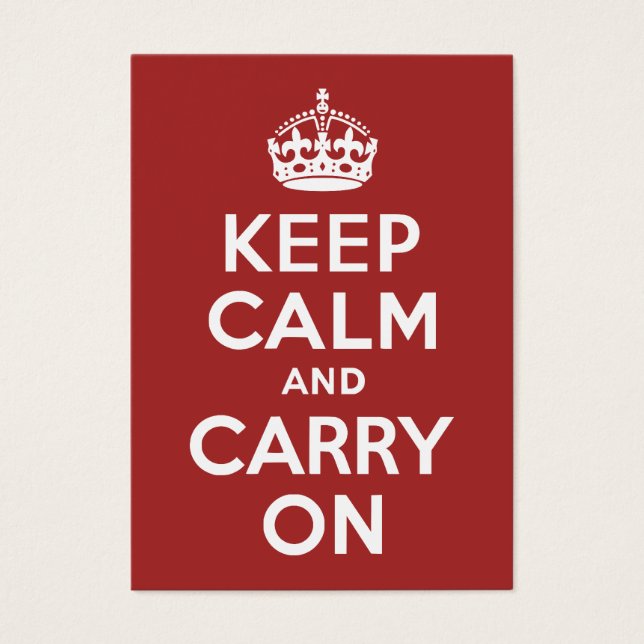 Red Brown Keep Calm and Carry On (Front)