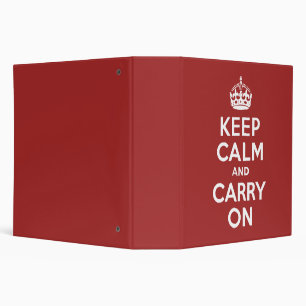 Red Brown Keep Calm and Carry On Binder