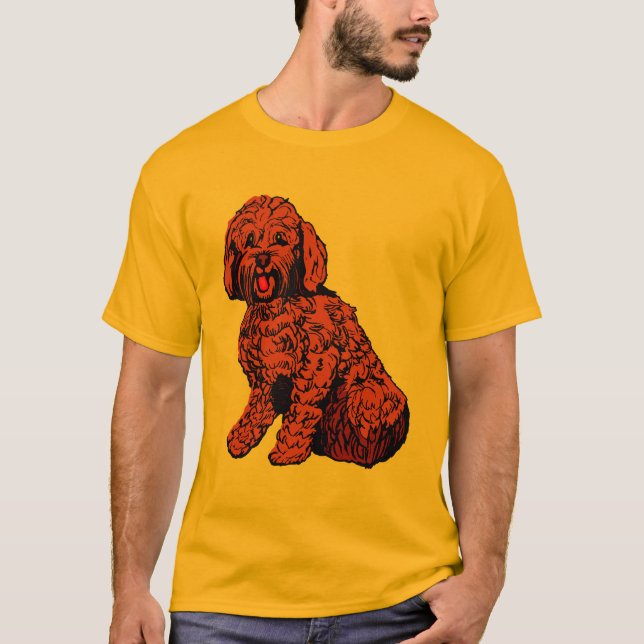 Red Brown Labradoodle Men's T-Shirt (Front)
