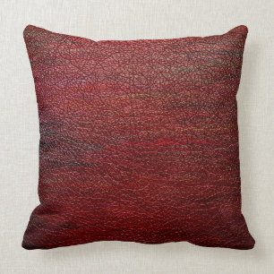 Red Brown Leather #2 Throw Pillow