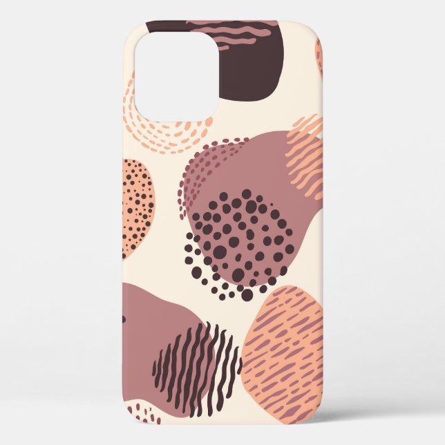 Red Brown Organic, Abstract Shapes. Case-Mate iPhone Case (Back)