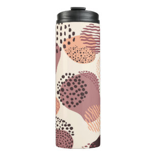 Red Brown Organic, Abstract Shapes. Thermal Tumbler
