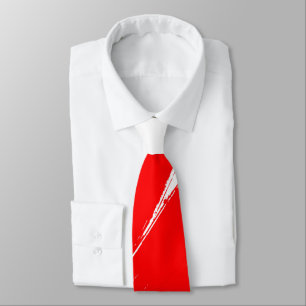 Red Brush Modern White Background Tie