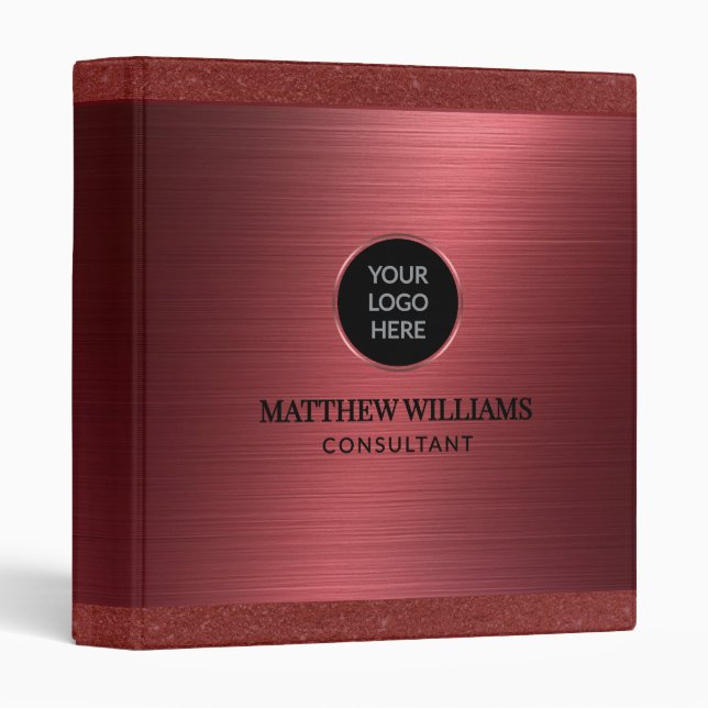 Red Brushed Metal  Binder (Front/Spine)