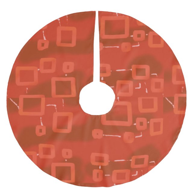 Red  brushed polyester tree skirt (Front)