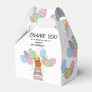 Red Brussels Griffon Cropped Ears Birthday Party Favor Box
