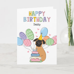 Red Brussels Griffon Dog Birthday Card