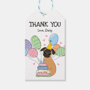 Red Brussels Griffon Dog Birthday Favour Gift Tags