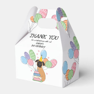 Red Brussels Griffon Dog Birthday Party Favor Box