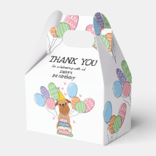 Red Brussels Griffon Dog Birthday Party Favor Box