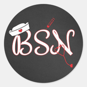 Red BSN nurse favour sticker / envelope seal