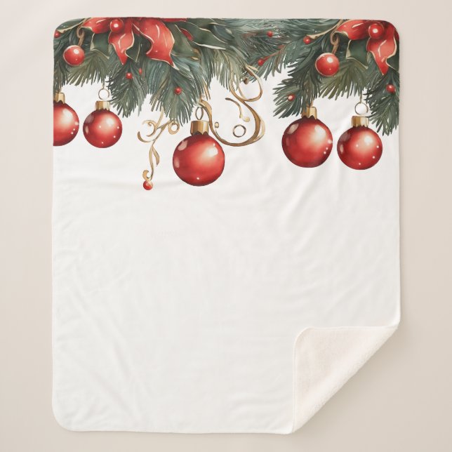 Red Bubble christmas Sherpa Blanket (Front)