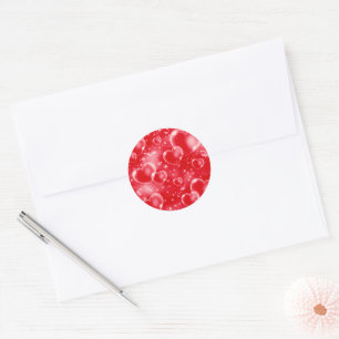 Red Bubble Hearts Cute Girly 90's Style Birthday Classic Round Sticker