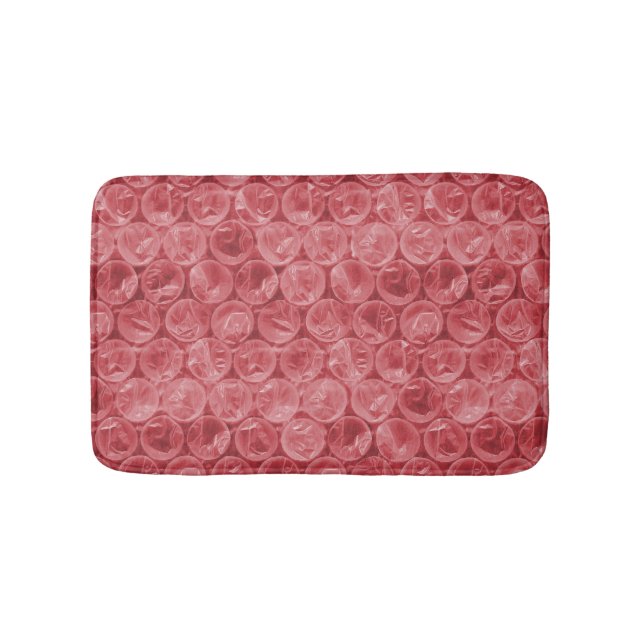 Red bubble wrap pattern bath mat (Front)