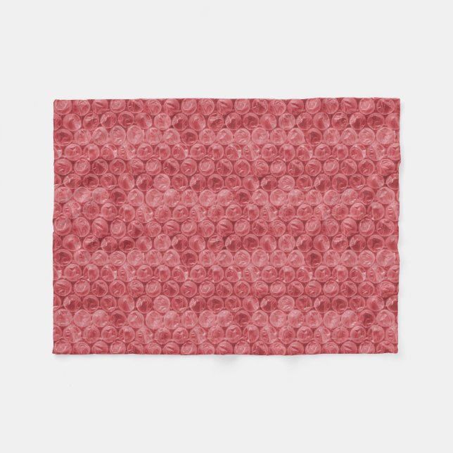 Red bubble wrap pattern fleece blanket (Front (Horizontal))