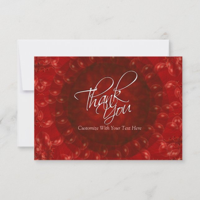 Red Bubbles Abstract Art Thank You Note Invitation (Front)