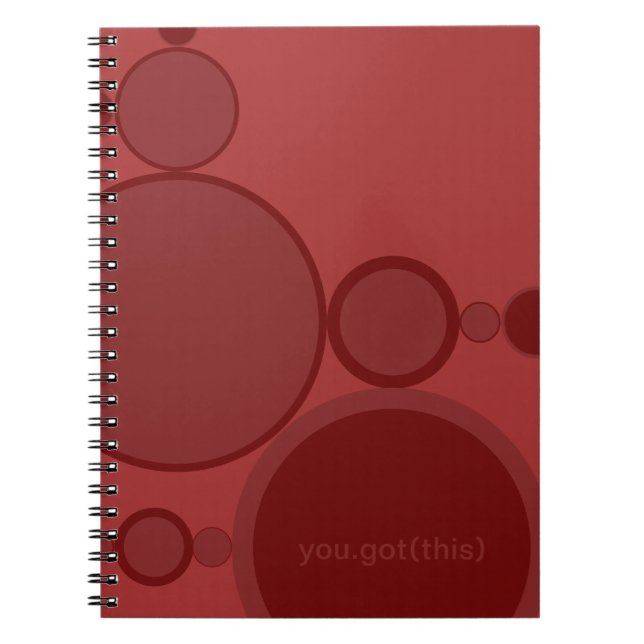 Red bubbles abstract techie support: You got this! Notebook (Front)