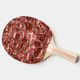 Red, bubbles on grating or brick effect? Metallic. Ping Pong Paddle