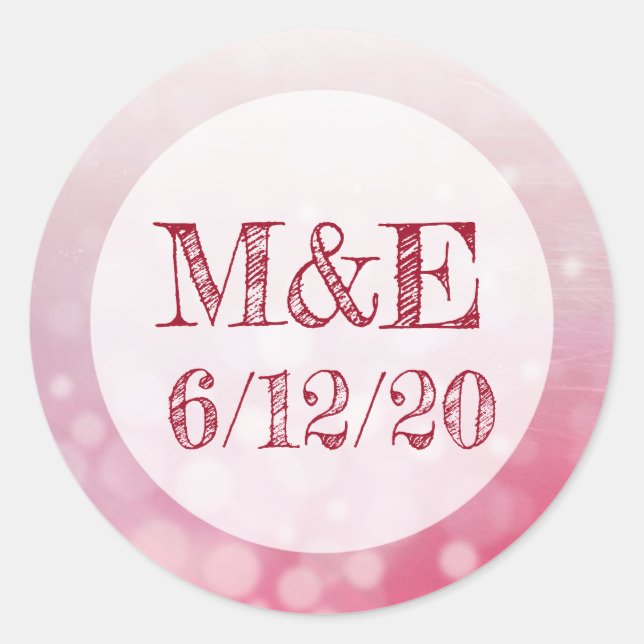 Red Bubbles Personalized Wedding Stickers (Front)