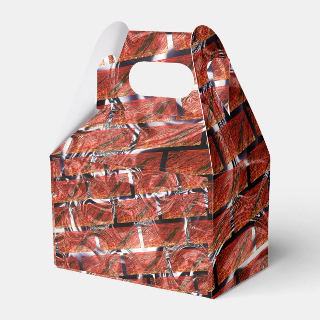 Red, bubbles upon grating or brick effect? Metalli Favor Box (Front Side)