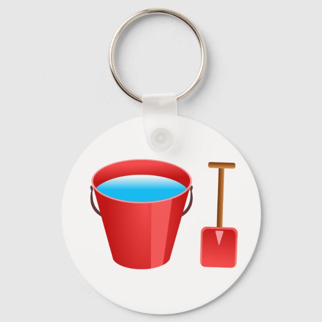 Red Bucket & Spade Keychain (Front)