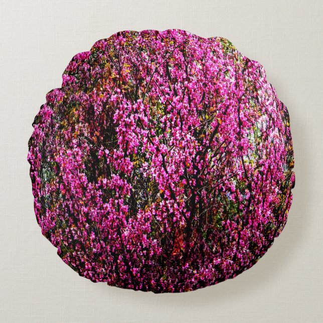 Red Bud flowers........ Round Pillow (Front)