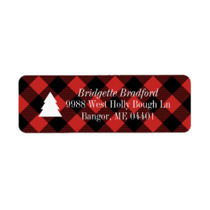 Red Buffalo Check Christmas Tree Return Address