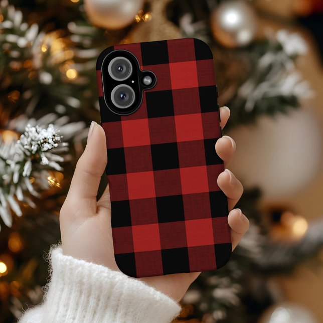 Red Buffalo Check | Farmhouse Holiday Case-Mate iPhone Case (Creator Uploaded)