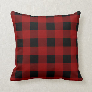 Red Buffalo Check Gingham Pattern Throw Pillow