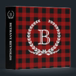 Red Buffalo Check Monogram Binder<br><div class="desc">A red buffalo check gingham pattern binder featuring a monogrammed spot on the front and a spot for your name on the spine.</div>