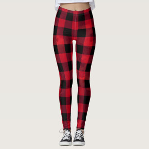Red Buffalo Check Pattern Leggings