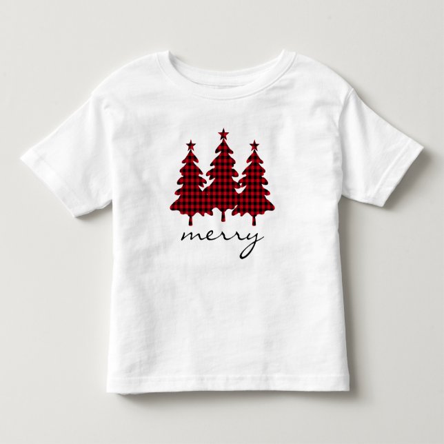 Red Buffalo Check Pine Trees Toddler T-shirt (Front)