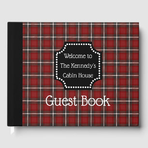 Red Buffalo Check Plaid Welcome To Our Cabin Guest Book