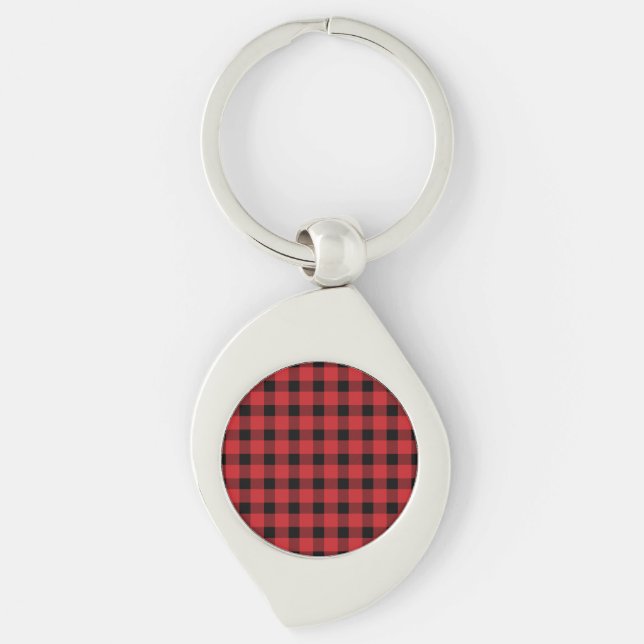 Red Buffalo Country Lumberjack Plaid Keychain (Front)
