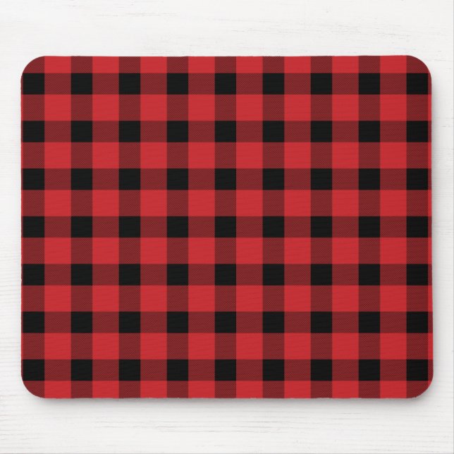 Red Buffalo Country Lumberjack Plaid Mouse Pad (Front)